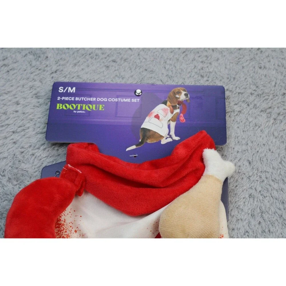Bootique Butcher Dog Costume Set S/M Apron Bandana Halloween